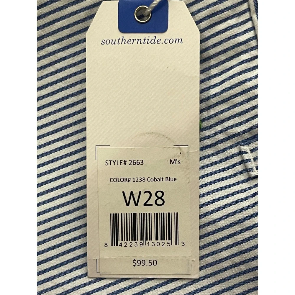 SOUTHERN TIDE Seersucker Shorts Blue White Striped Size 28 NEW Nautical Preppy